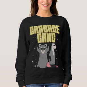 Garbage Gang Animals Racoon and Opossum Trash Pan Sweatshirt