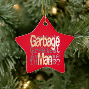 Garbage Man Extraordinaire Ceramic Tree Decoration