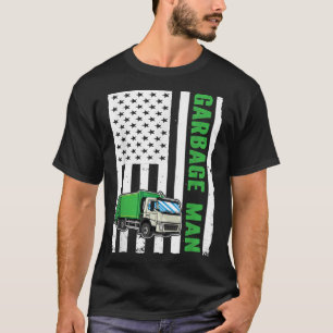 Garbage Man US Flag Garbage Truck T-Shirt