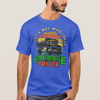 Garbage Smiling Truck Boy Love Recycling Day Dustc T-Shirt