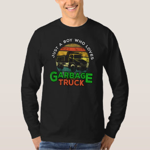 Garbage Smiling Truck Boy Love Recycling Day Dustc T-Shirt