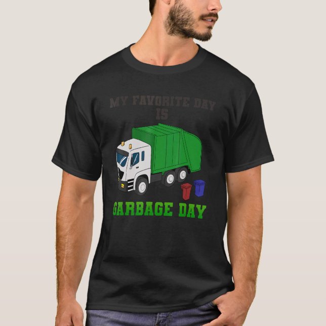 Garbage Smiling Truck Dirty Cans Recycling Day Dus T-Shirt (Front)