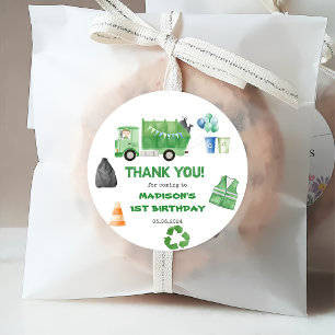 Garbage Trash Truck 1st Birthday Party Favour Tags