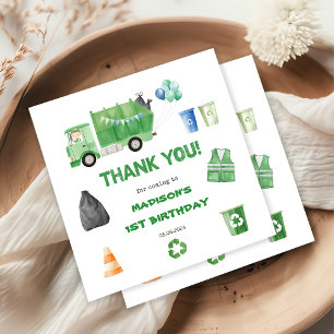 Garbage Trash Truck 1st Birthday Party Napkin