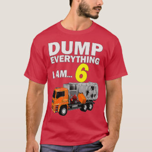 Garbage Truck 6th Birthday Si 6 Year Old Birthday T-Shirt