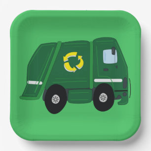 Garbage Truck Birthday Party Paper Plate