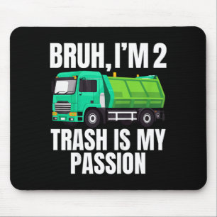 Garbage Truck Bruh Im 2 Year Old 2nd Birthday Boy Mouse Mat
