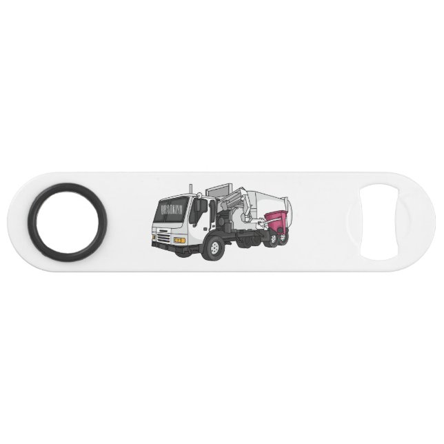 Garbage truck cartoon illustration (Front (Horizontal))