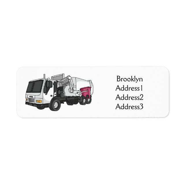 Garbage truck cartoon illustration (Front)