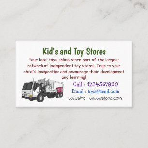 Garbage truck cartoon illustration business card