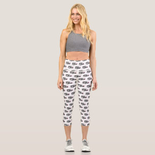 Garbage truck cartoon illustration capri leggings