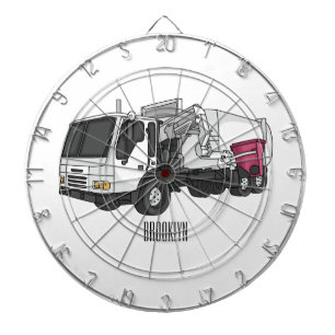 Garbage truck cartoon illustration  dartboard