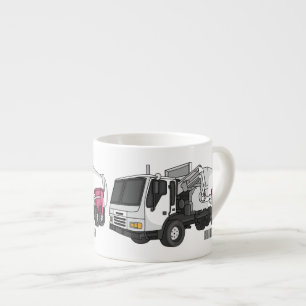 Garbage truck cartoon illustration  espresso cup