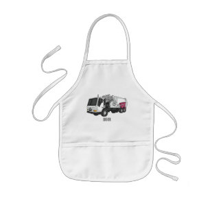 Garbage truck cartoon illustration kids apron