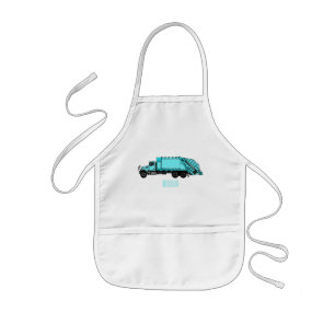 Garbage truck cartoon illustration kids apron
