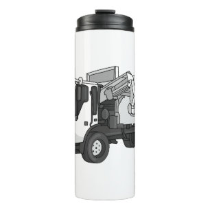 Garbage truck cartoon illustration thermal tumbler