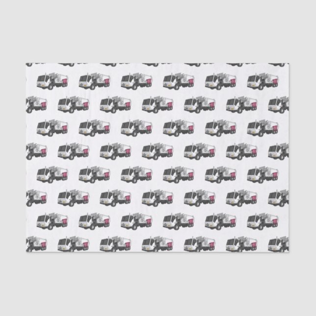 Garbage truck cartoon illustration  tissue paper (Front)