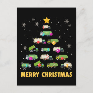 Garbage Truck Christmas Tree Boys Trucks Postcard