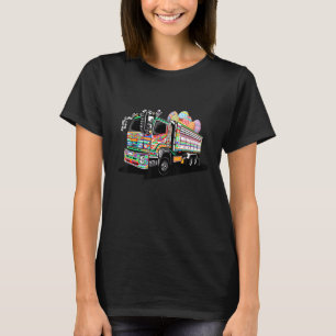 Garbage Truck Eggs Cute Easter Day Egg Hunting Boy T-Shirt