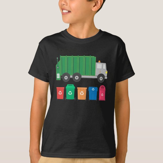 Garbage Truck Gift Trash Truck With Dumpsters T-Shirt (Front)