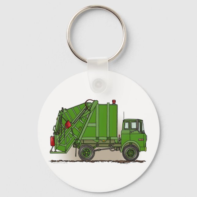 Garbage Truck Green Key Chain (Front)