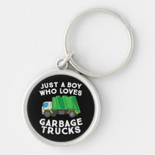Garbage Truck Just A Boy Who Loves Garbage Trucks Key Ring