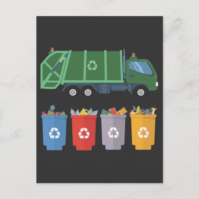 Garbage Truck Kids Trash Recycling Postcard (Front)