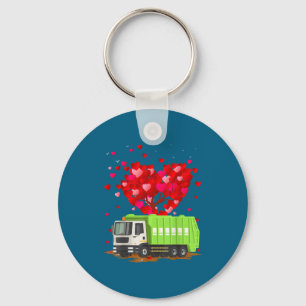 Garbage Truck Lover Heart Shape Artwork Key Ring