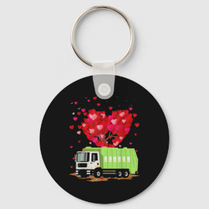 Garbage Truck Lover Heart Shape Key Ring