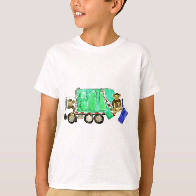 Garbage Truck Monkey T-Shirt (Front)