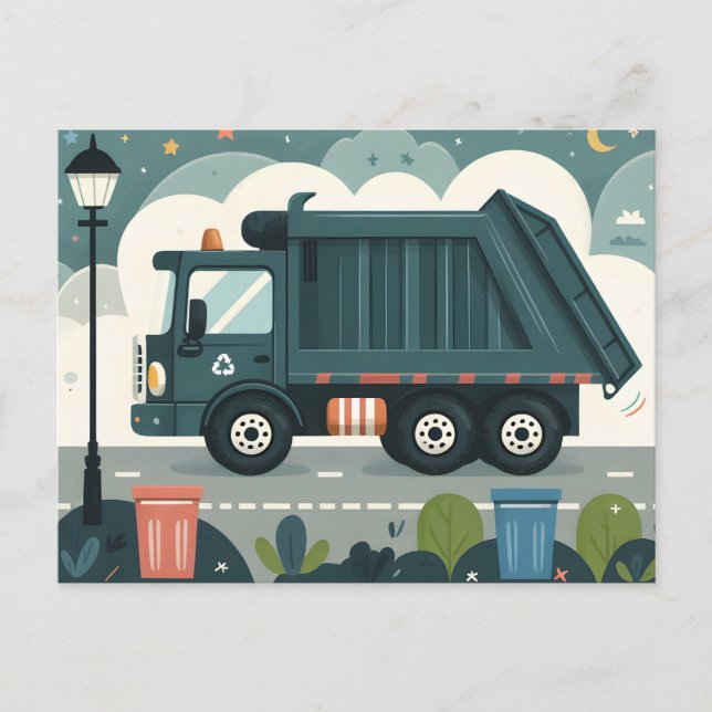 Garbage Truck  Postcard (Front)