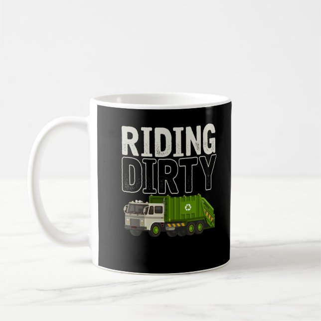 Garbage Truck Quote Garbage Day Trash Trucker Coffee Mug (Left)