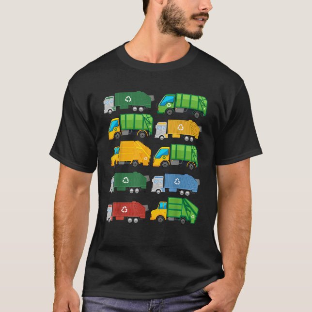 Garbage Truck Recycling Day Trash Waste Separation T-Shirt (Front)