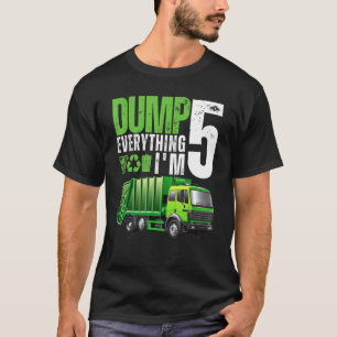 Garbage Truck Recycling Trash 5 Years Old 5th Birt T-Shirt