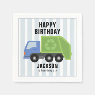 Garbage Truck Trash Birthday Party Napkin