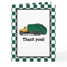 Garbage Truck Trash Boys Birthday Invitation
