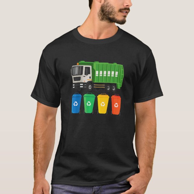 Garbage Truck  Truck Trash Recycling  Waste Manage T-Shirt (Front)