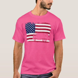 Garbage Truck USA American Flag Patriotic Men Wome T-Shirt
