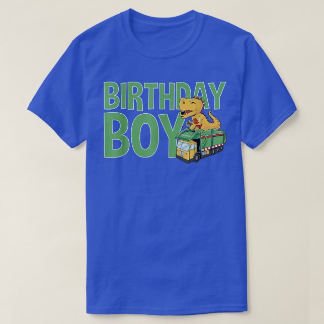 Garbage Truck with Dinosaur - Birthday Boy  T-Shirt (Design Front)