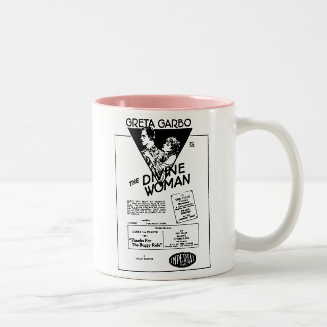 Garbo Divine Woman 1928 movie advertisement Two-Tone Coffee Mug (Right)