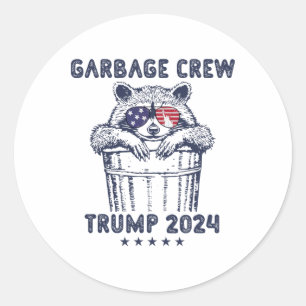 Garbyge Crew Vote Trump 2024 Funny Republican Racc Classic Round Sticker