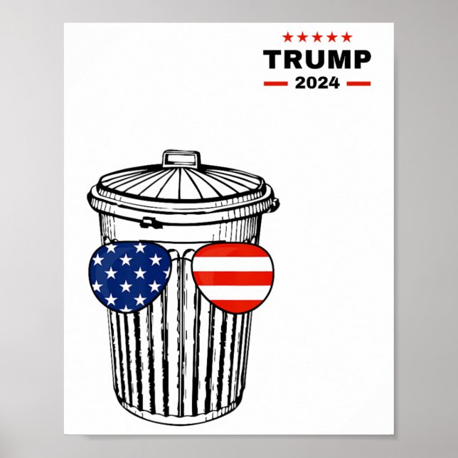 Garbyge For Trump 2024 Garge Truck Trash Can Vote  Poster (Front)