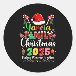 Garcia Family Christmas 2025 Matching Santa Hat Xm Classic Round Sticker
