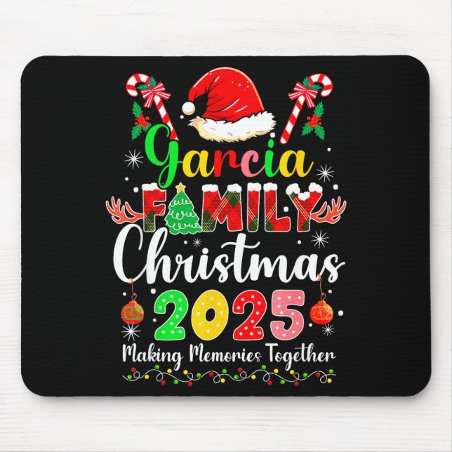 Garcia Family Christmas 2025 Matching Santa Hat Xm Mouse Mat (Front)