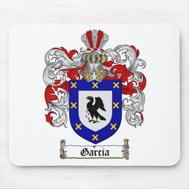 GARCIA FAMILY CREST -  GARCIA COAT OF ARMS MOUSE MAT (Front)