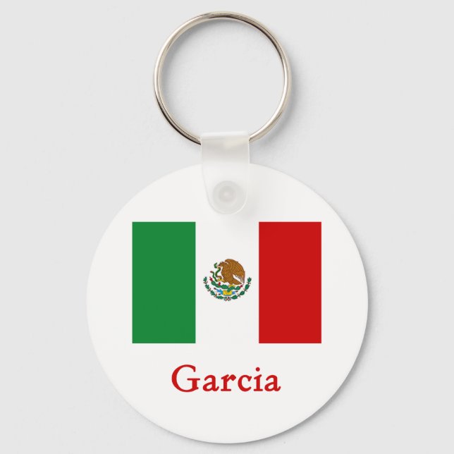 Garcia Mexican Flag Key Ring (Front)