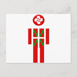 Garçon Basque drapeau Euskadi Postcard