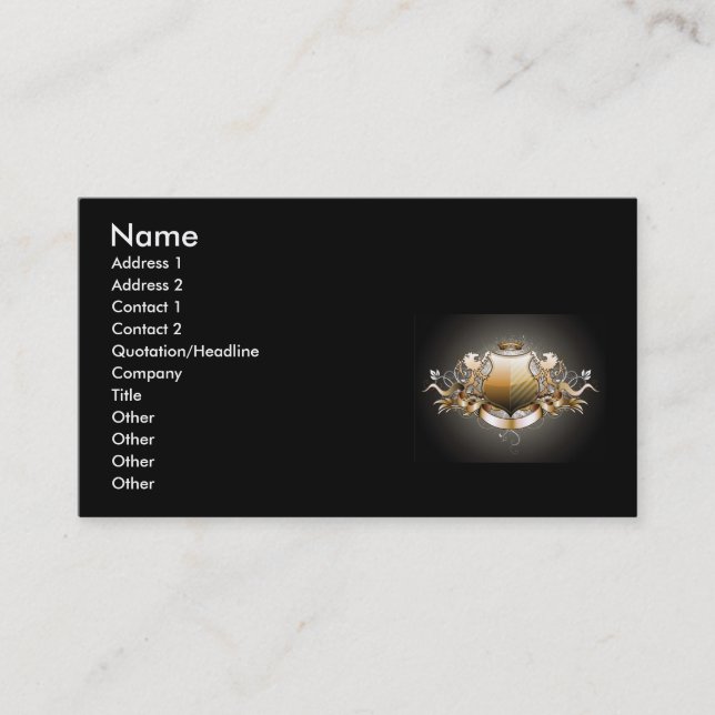 Garcya.us_Heraldic_3, Name, Address 1, Address ... Business Card (Front)