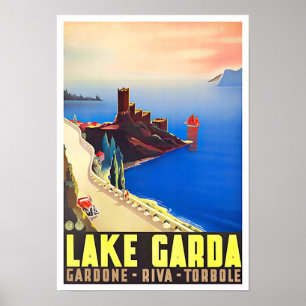 Garda Lake Italy vintage travel Poster