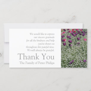 Garden 1 Tulips Sympathy Thank You Photo Card 2